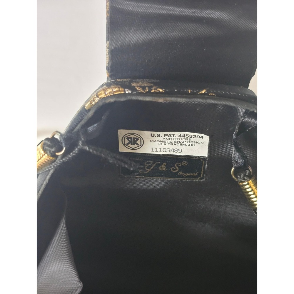 NWT Vintage Chinese Brocade Evening Bag Black & Gold with Tassel (Minor Defect) - Picture 6 of 10
